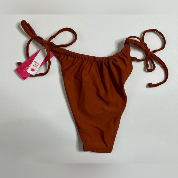 NWT Xhilaration Junior Girls Cheeky String Bikini Bottoms Size M Rust #242 - Picture 2 of 10